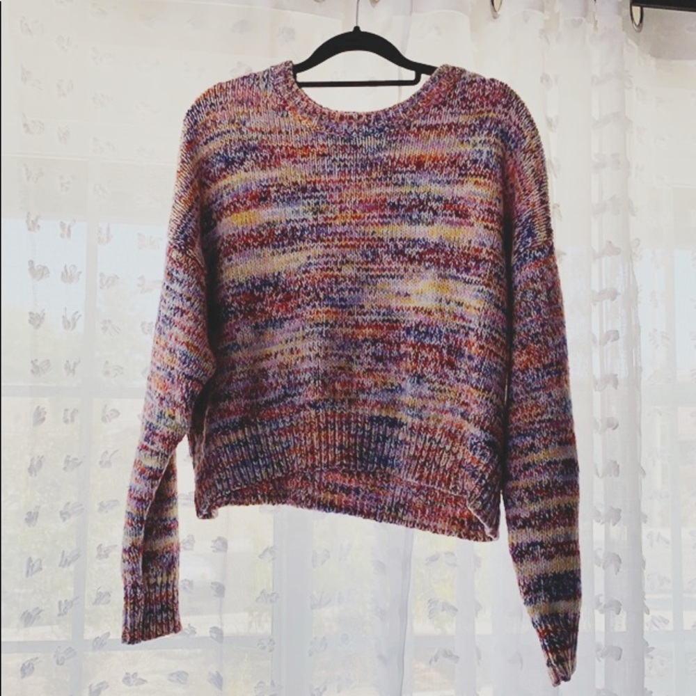 Multicolor spackle cropped sweater